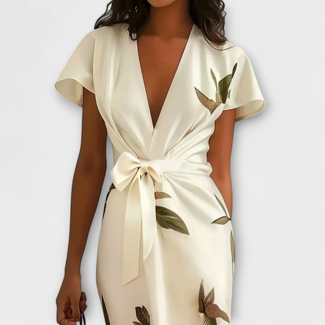 Satin V-Neck Dress