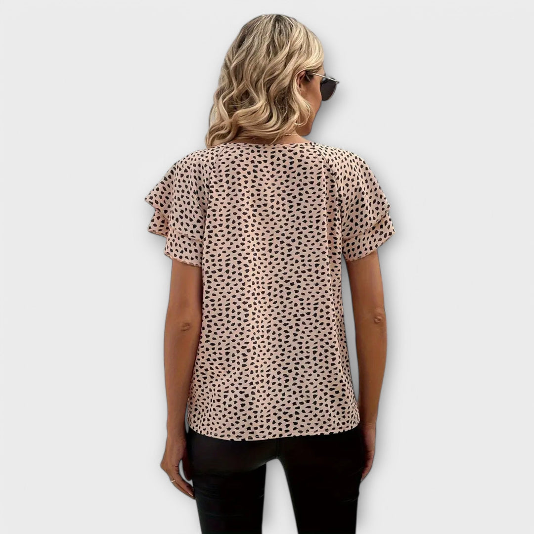 Emily - Bluse med Heltrykt Design
