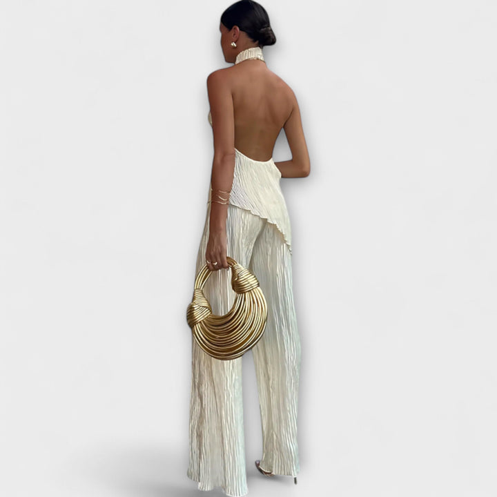 Pilarica - Elegant Asymmetrical Pleated Set