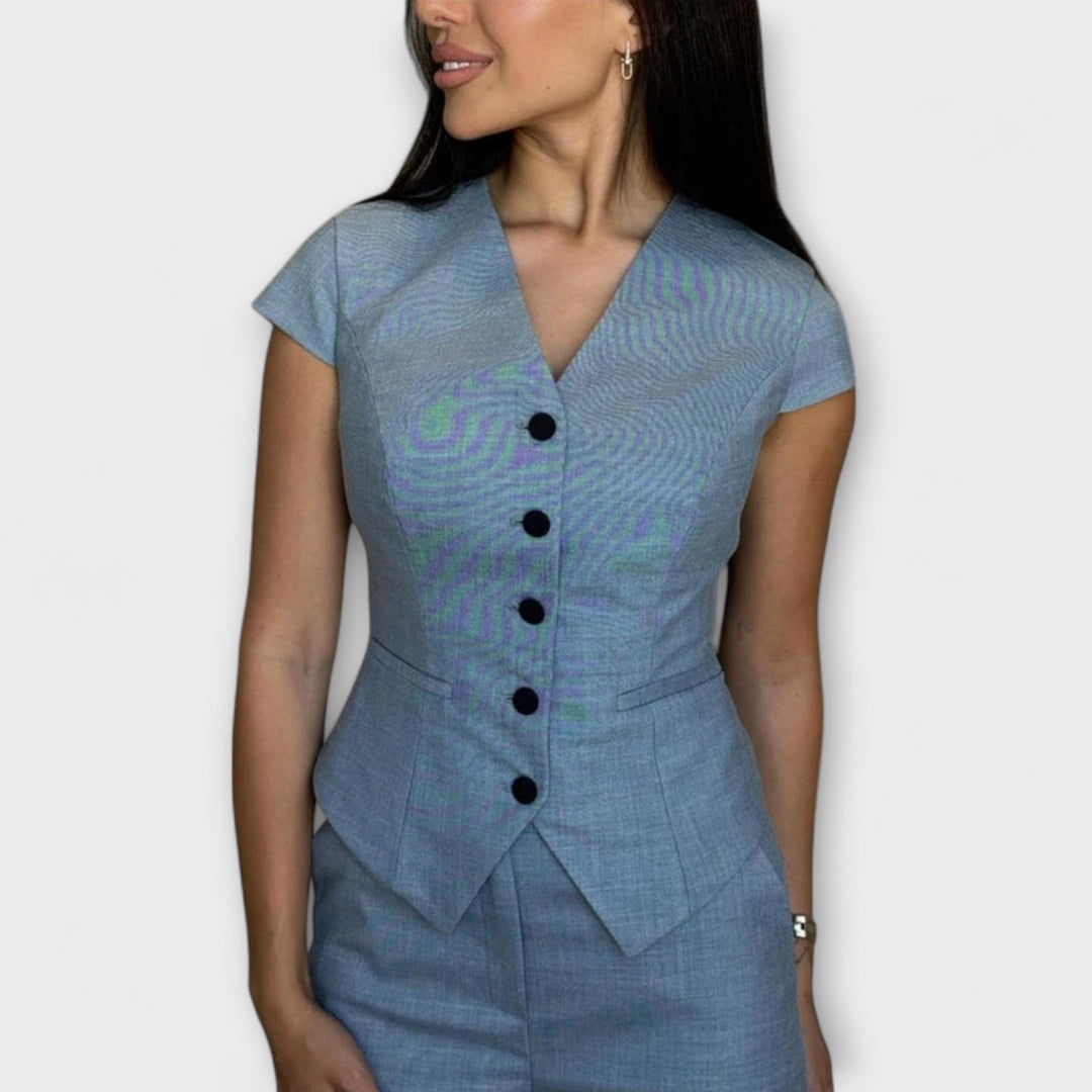 Ivy - Elegant V-Neck Top and Pants Set