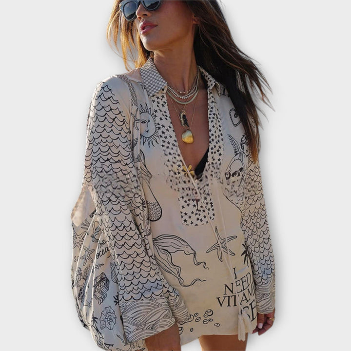 Liv - Satin Fringed Shirt and Shorts Set