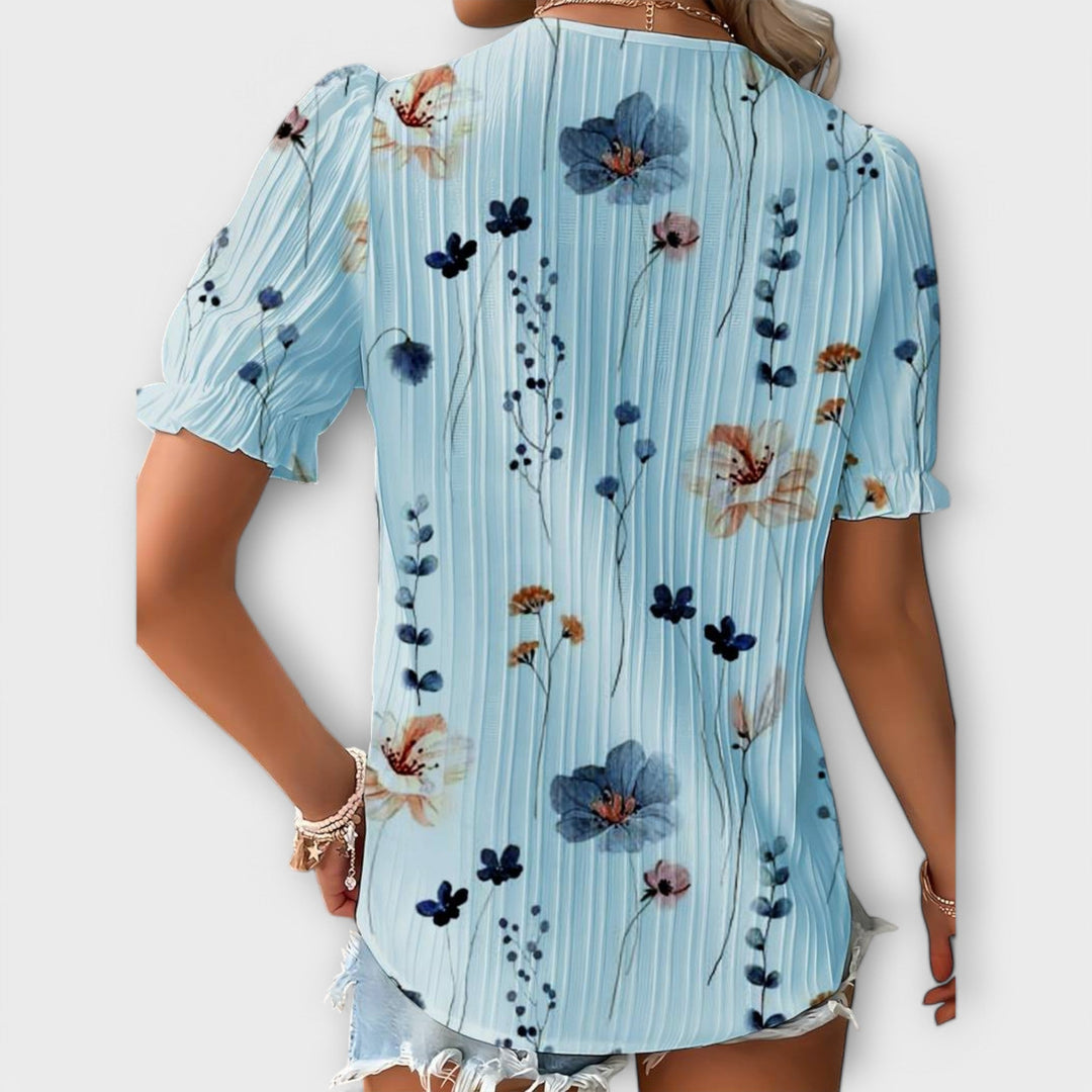 Emily - Moderne Bluse med Spidse Detaljer