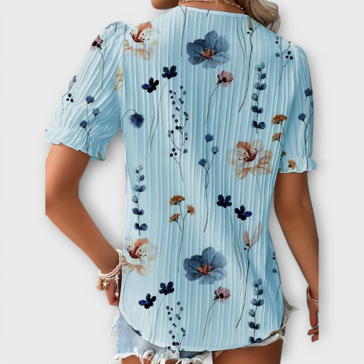 Emily - Moderne Bluse med Spidse Detaljer
