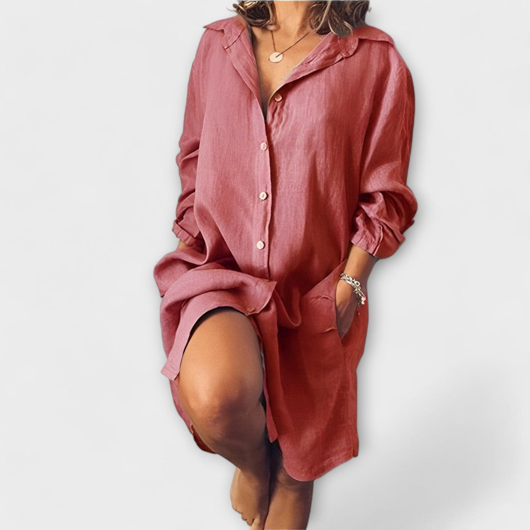 Elegant linnedbluse til daglig brug