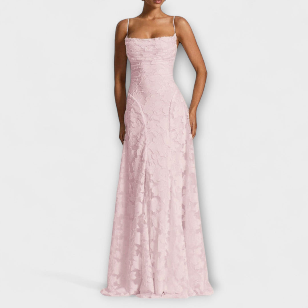 Emberly - Sophisticated Jacquard Maxi Dress