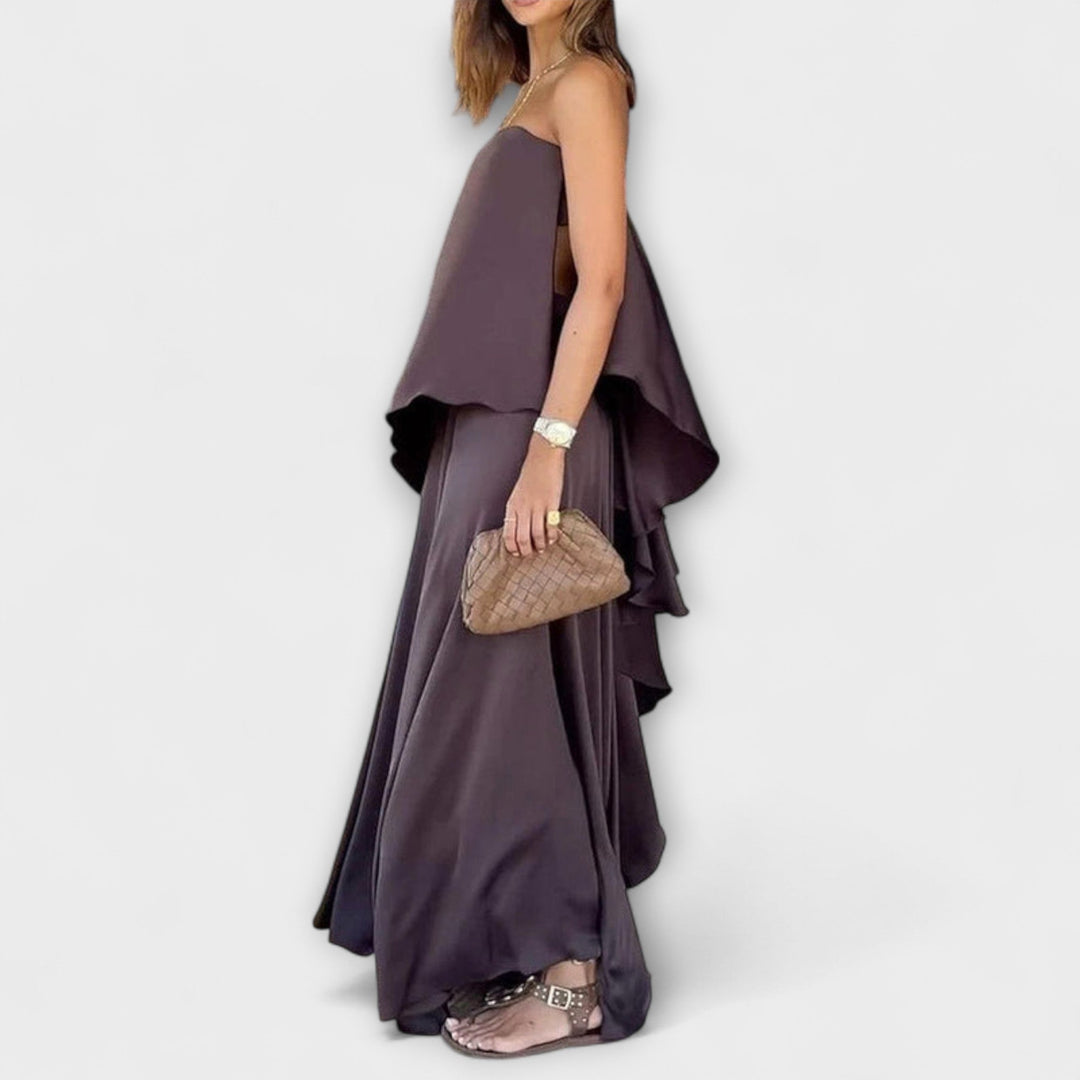 Ruby - Smart ærmeløs bandeau-top med nederdel