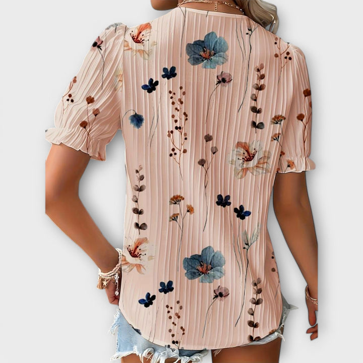 Emily - Moderne Bluse med Spidse Detaljer