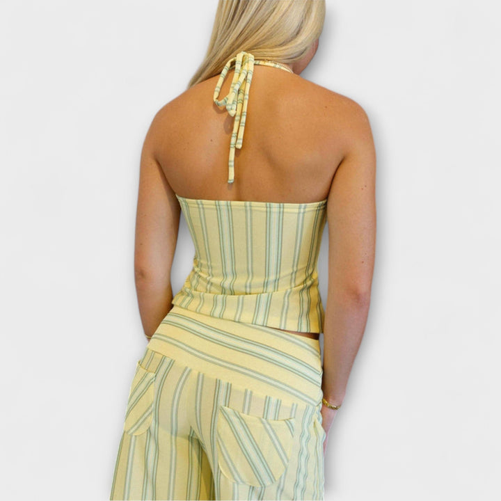 Anastasia - Klassisk Stribet Bukse Sæt