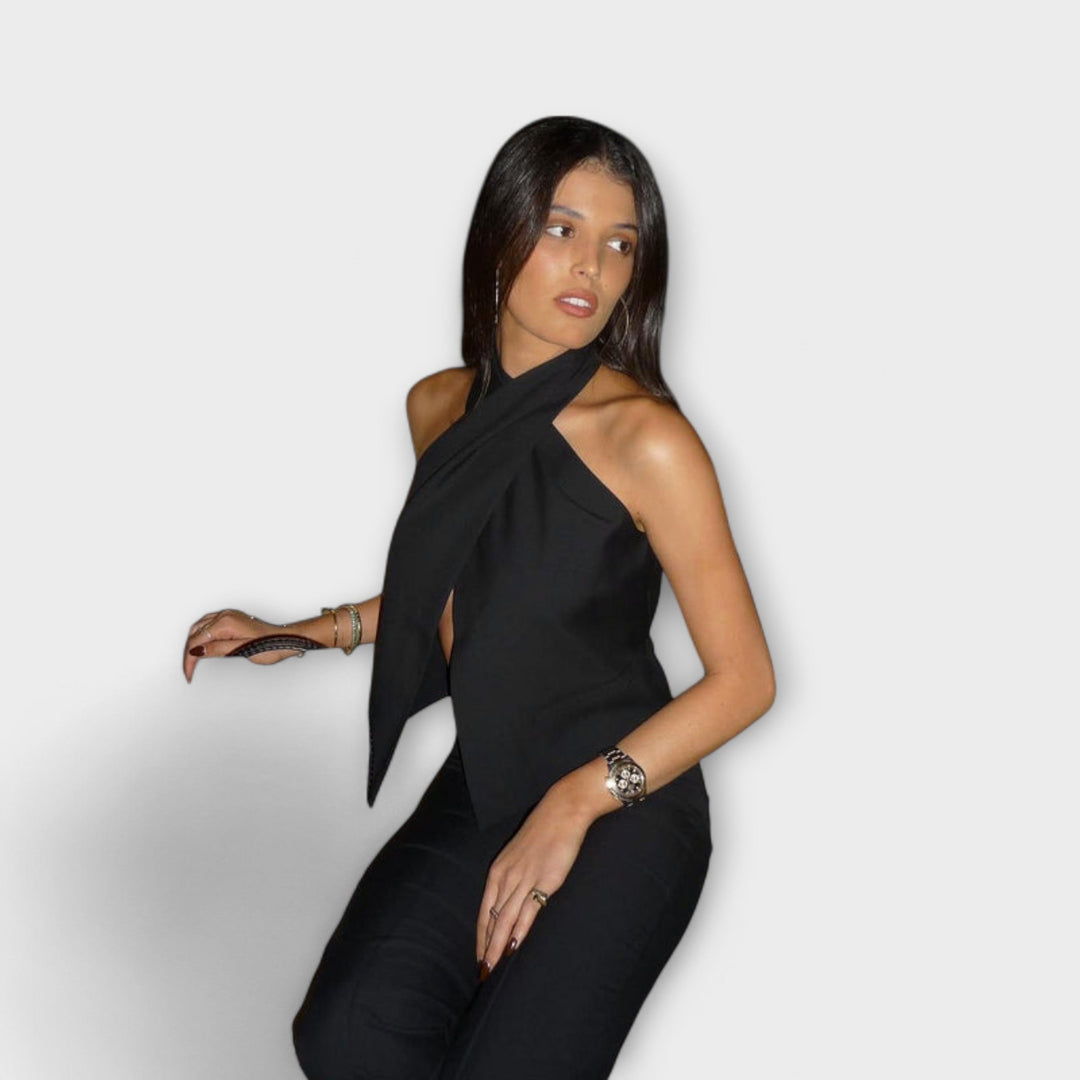 Juni - Crisscross Halter Neck Tank Top