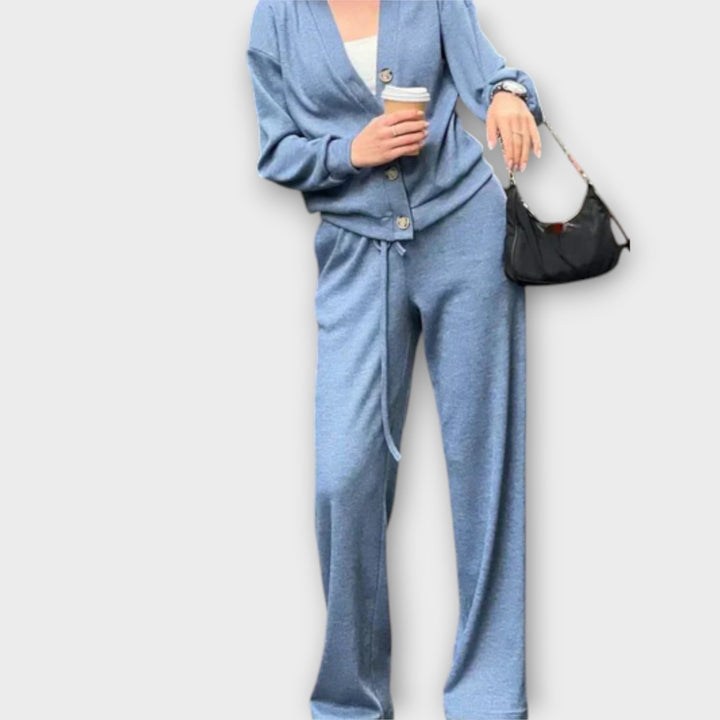 Chantal – Cardigan og Bukser Sæt