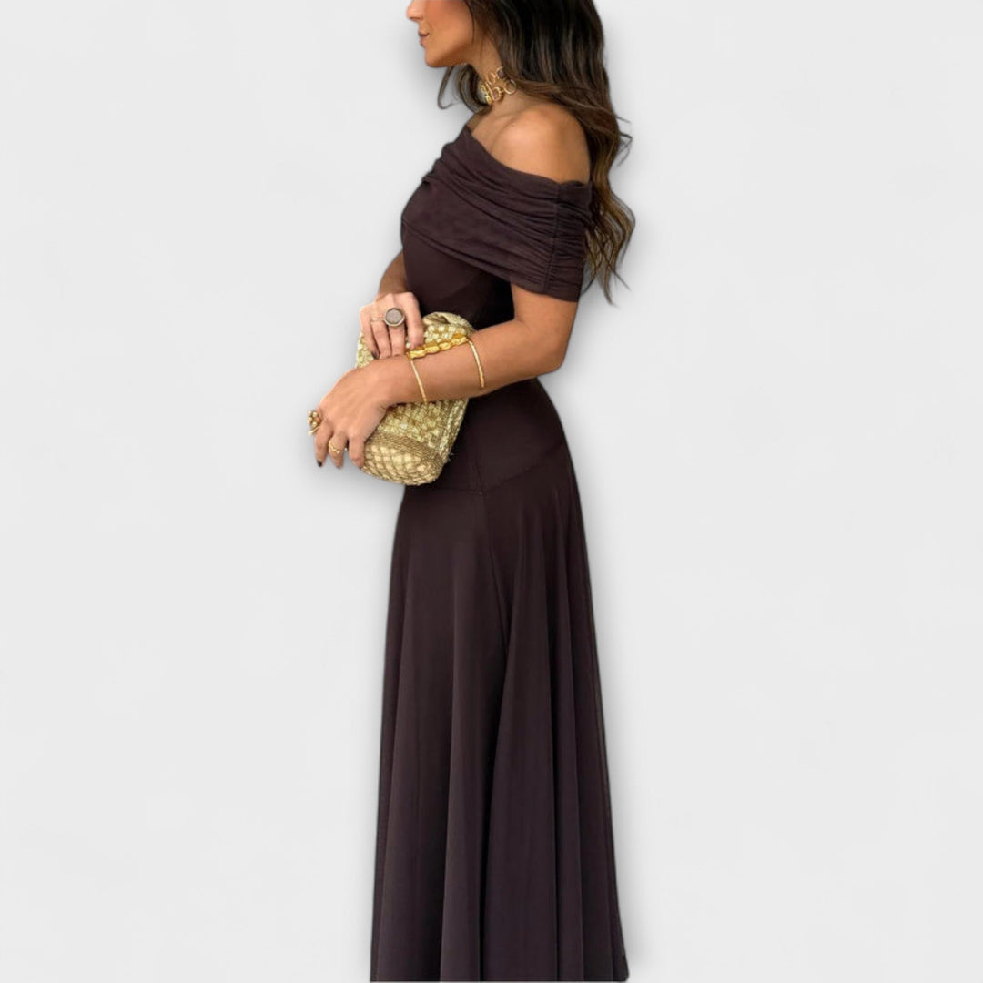 Eng - Toledo En-Skulder Mesh Maxi Dress