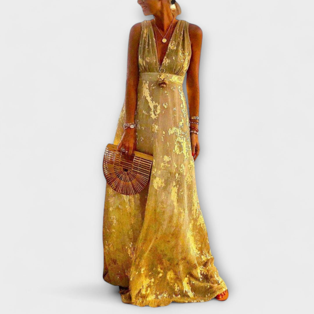 V-udskæring Kjole med Pailletdetaljer