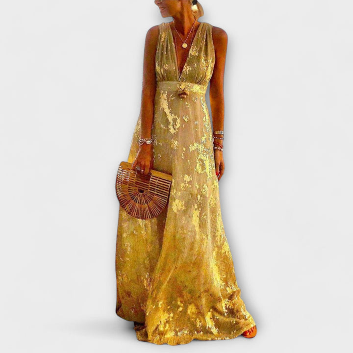 V-udskæring Kjole med Pailletdetaljer