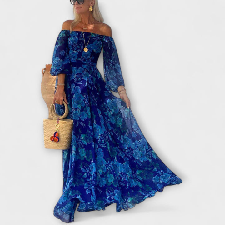 Juniper - Off-Shoulder Floral Smocked Maxi Dress
