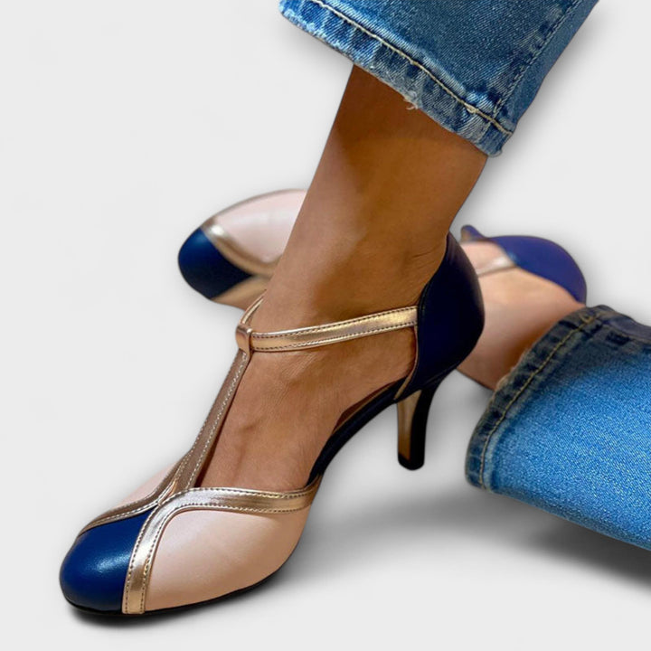 Alessia – Two-Toned T-Strap Elegance