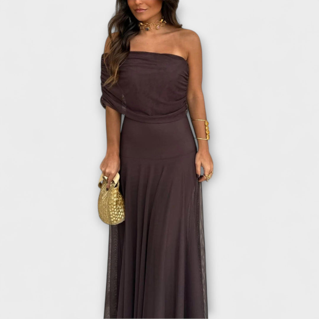 Eng - Toledo En-Skulder Mesh Maxi Dress
