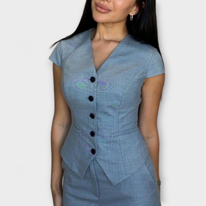 Ivy - Elegant V-Neck Top and Pants Set