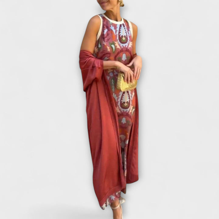 Selviane - Maxi Dress with Coordinating Cardigan