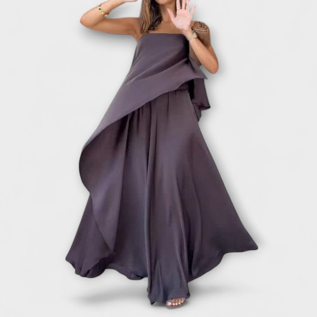 Ruby - Smart ærmeløs bandeau-top med nederdel