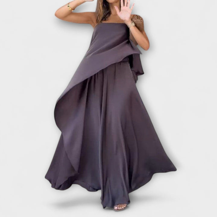 Ruby - Smart ærmeløs bandeau-top med nederdel