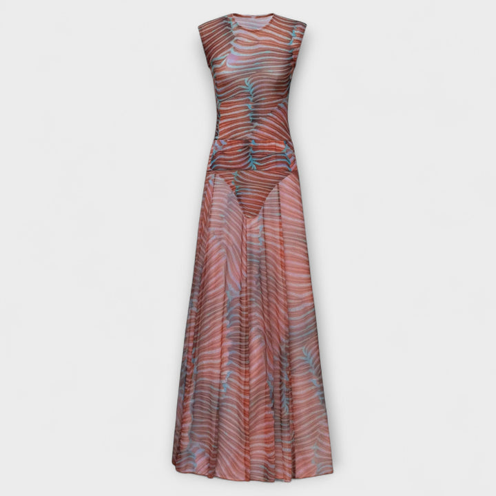 Phoenix - Glänzender Wellen-Mesh-Bodysuit