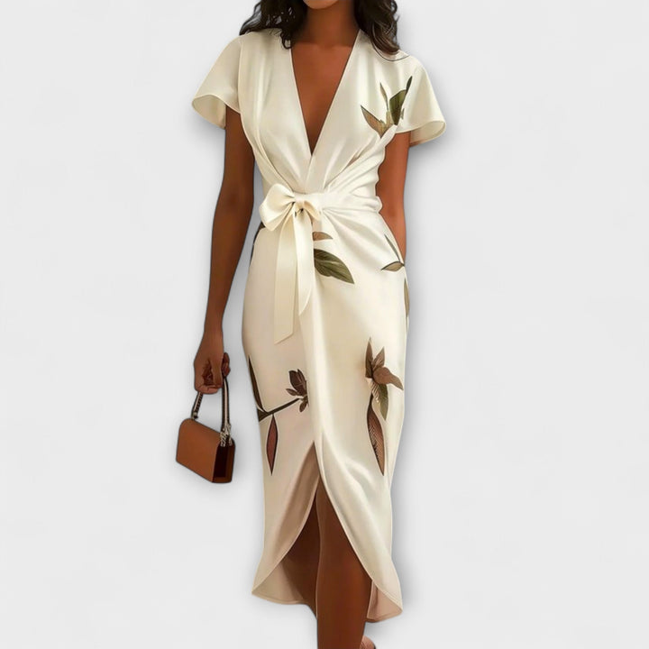Satin V-Neck Dress