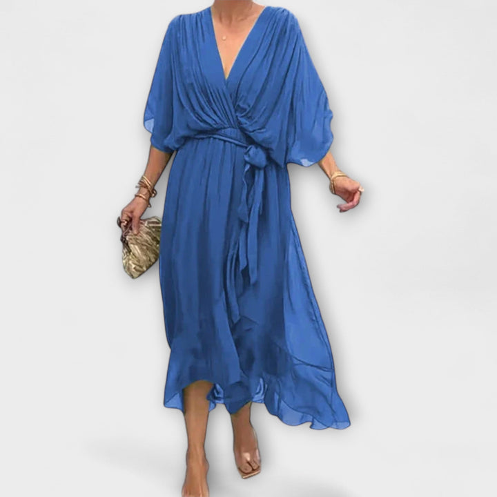 Amoura - V-Neck Chiffon Dress