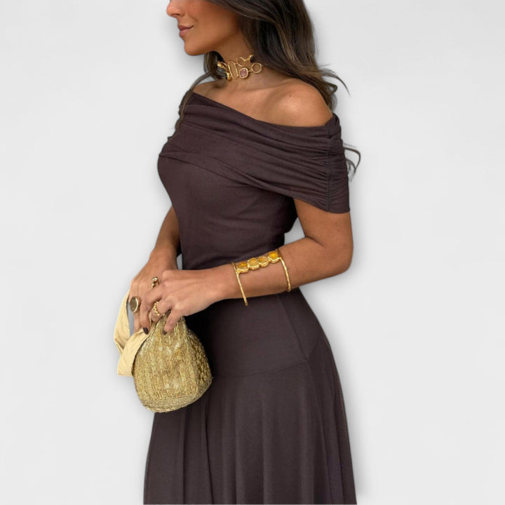Eng - Toledo En-Skulder Mesh Maxi Dress