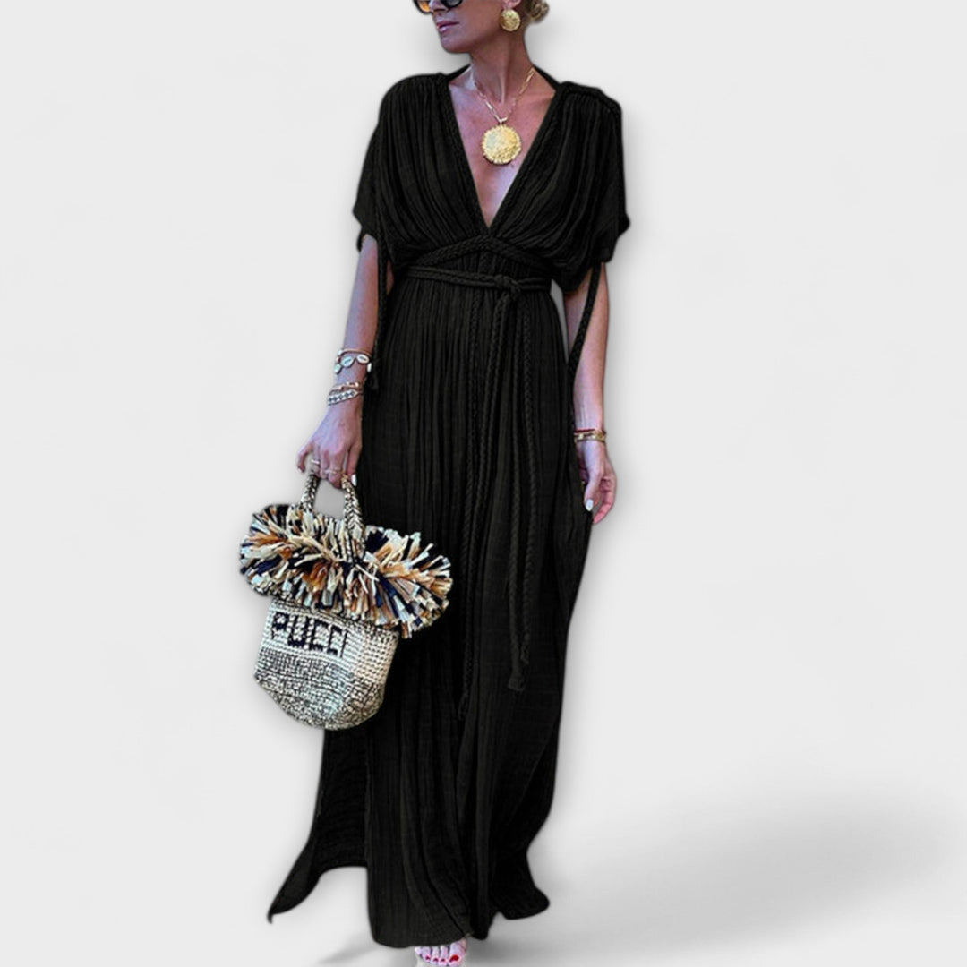 Græsk-inspireret Kimono Maxi Kjole