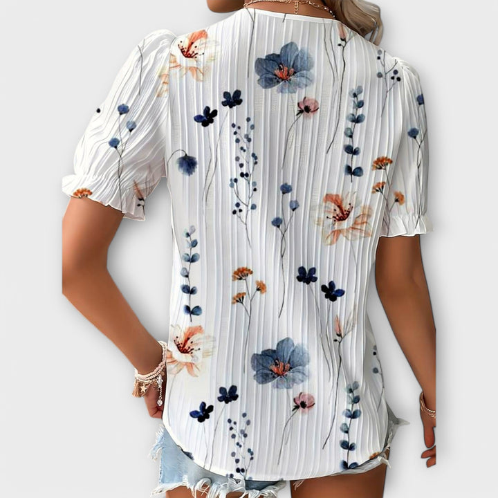 Emily - Moderne Bluse med Spidse Detaljer
