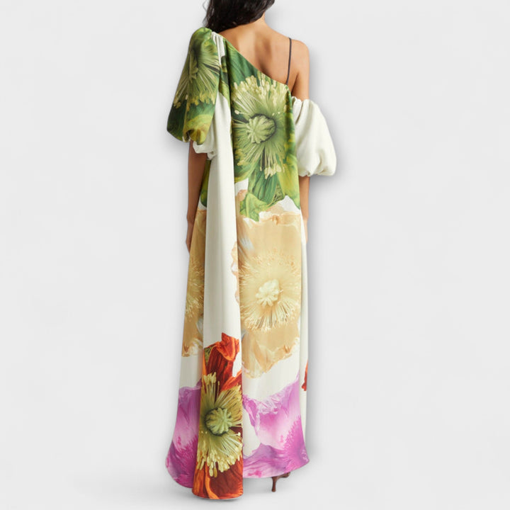 Melodi - Asymmetrical Floral Maxi Dress