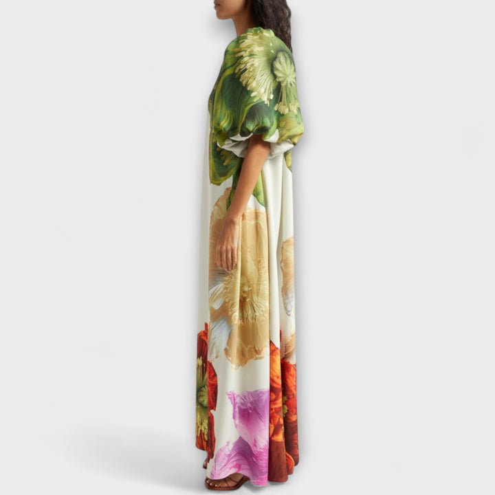 Melodi - Asymmetrical Floral Maxi Dress