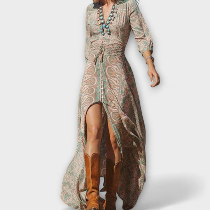 Stilfuld bohemsk maxikjole