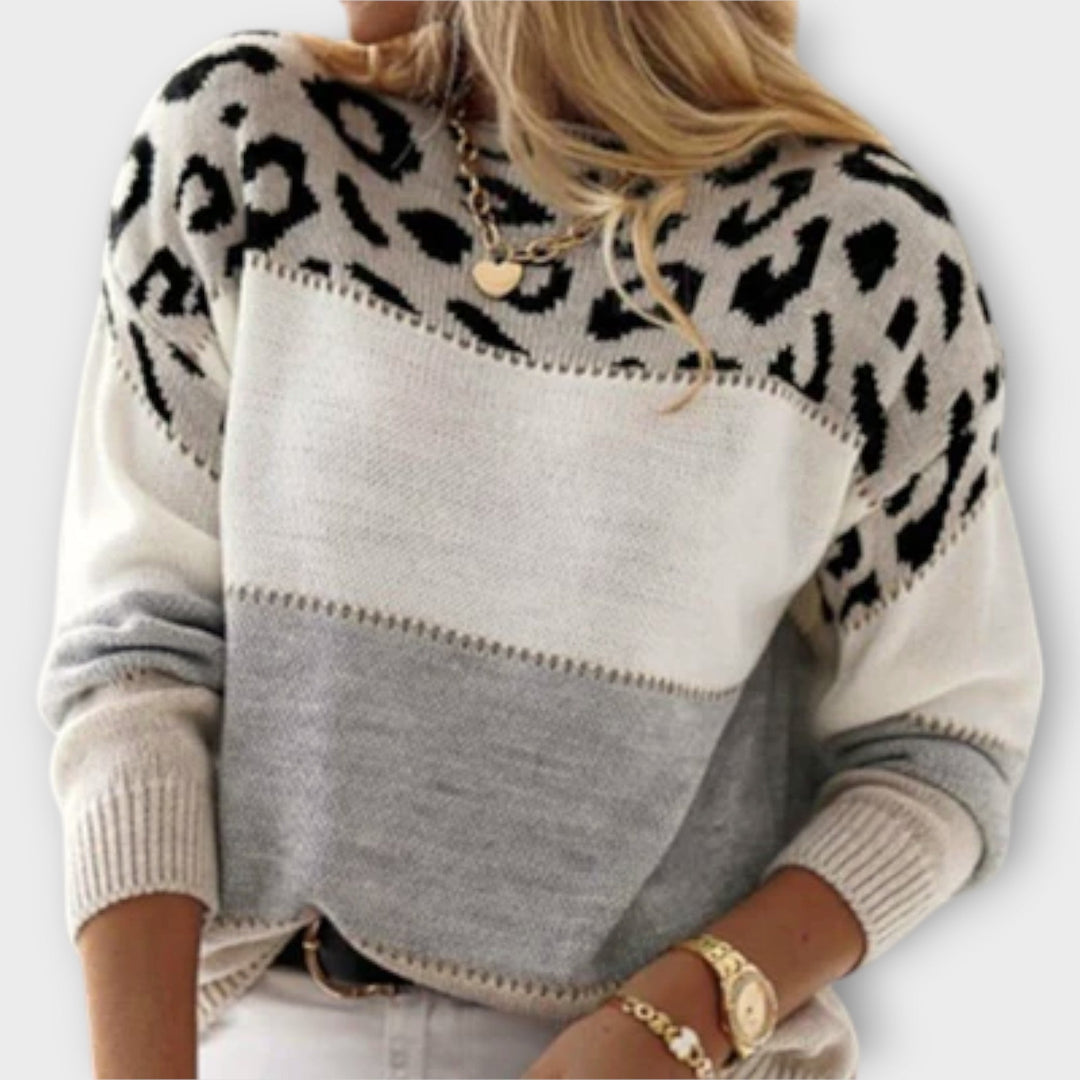 Cheyenne - Elegant sweater med leopardmønster