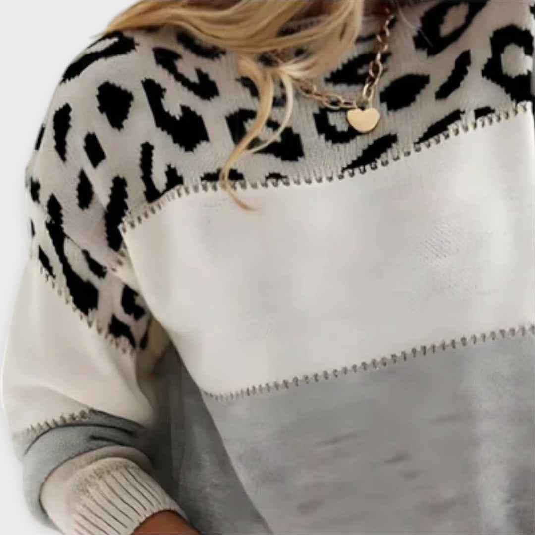 Cheyenne - Elegant sweater med leopardmønster