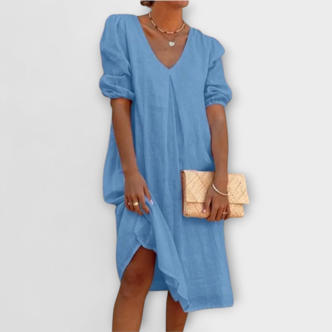 Fanny - Elegant Sommerkjole med Hæklede Detaljer