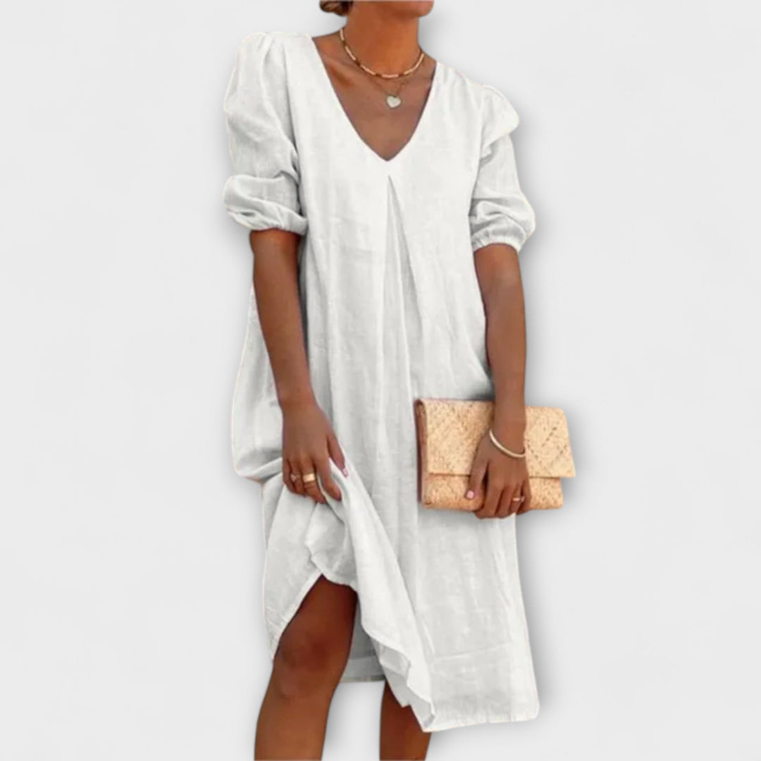 Fanny - Elegant Sommerkjole med Hæklede Detaljer