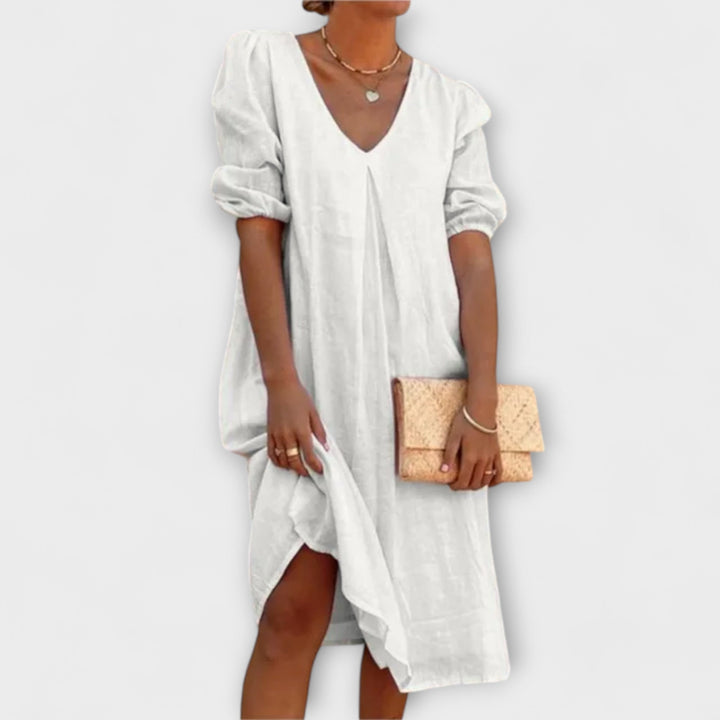 Fanny - Elegant Sommerkjole med Hæklede Detaljer