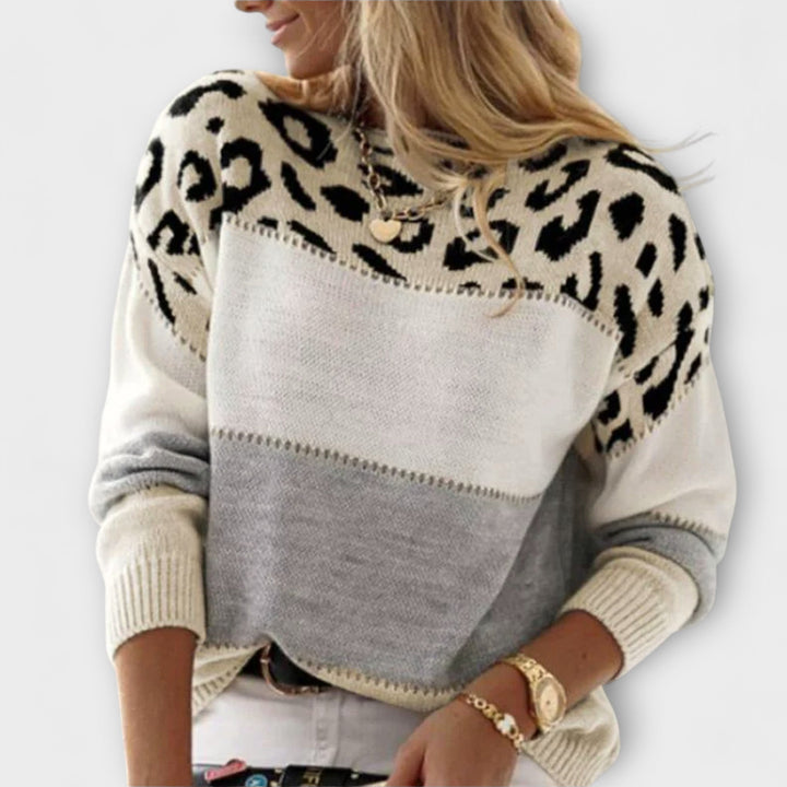 Cheyenne - Elegant sweater med leopardmønster