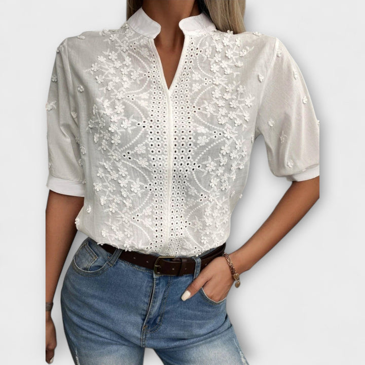 Élise - Mila Bluse med luksuriøst broderi