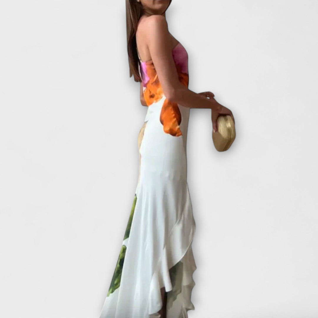 De Sapphire - Chic Patchwork Maxi Dress