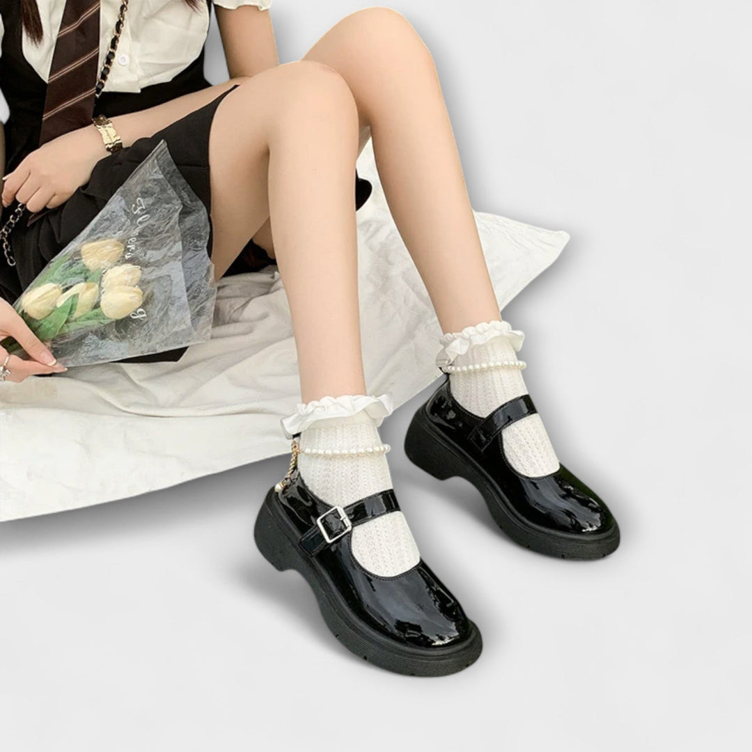 Perle - Luksuriøse Mary Jane Lædersko