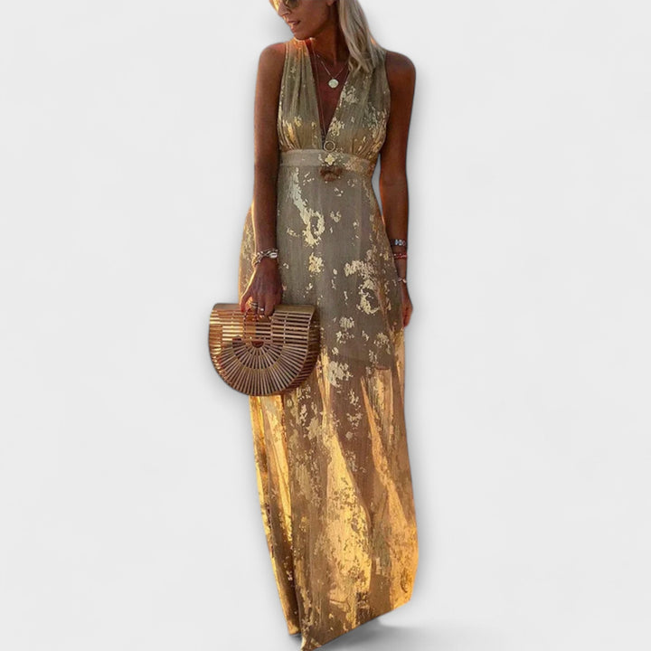 V-udskæring Kjole med Pailletdetaljer