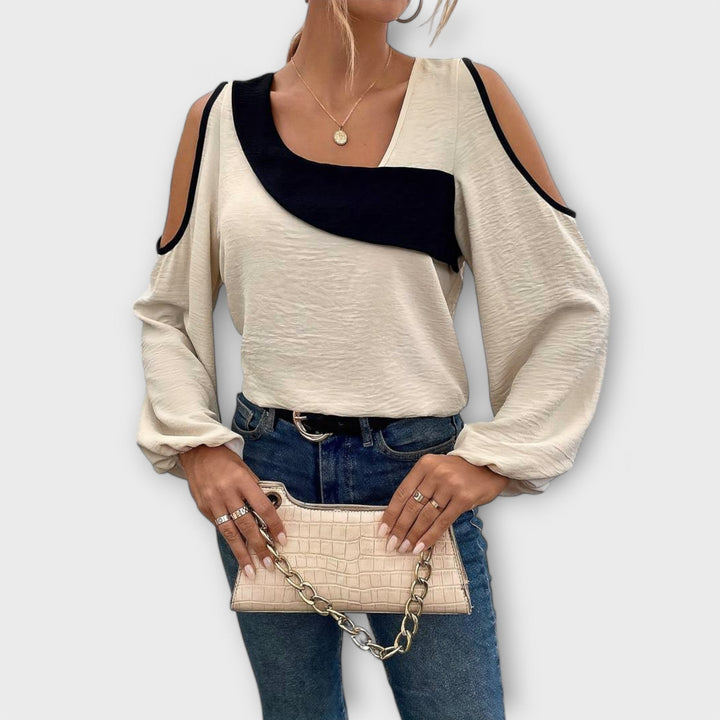 Scarlett - Bluse med kvadratisk halsudskæring