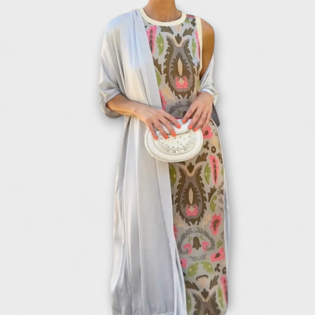 Selviane - Maxi Dress with Coordinating Cardigan