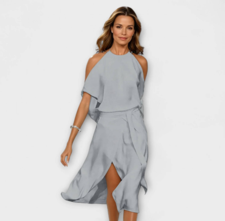 Madonna - Stilet Kjole med Trendy Skulderudskæring