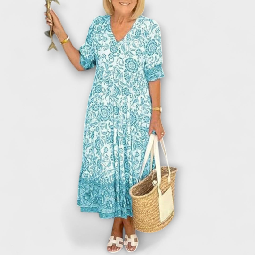 Caitlin - Elegant blomsterkjole med let og luftigt design