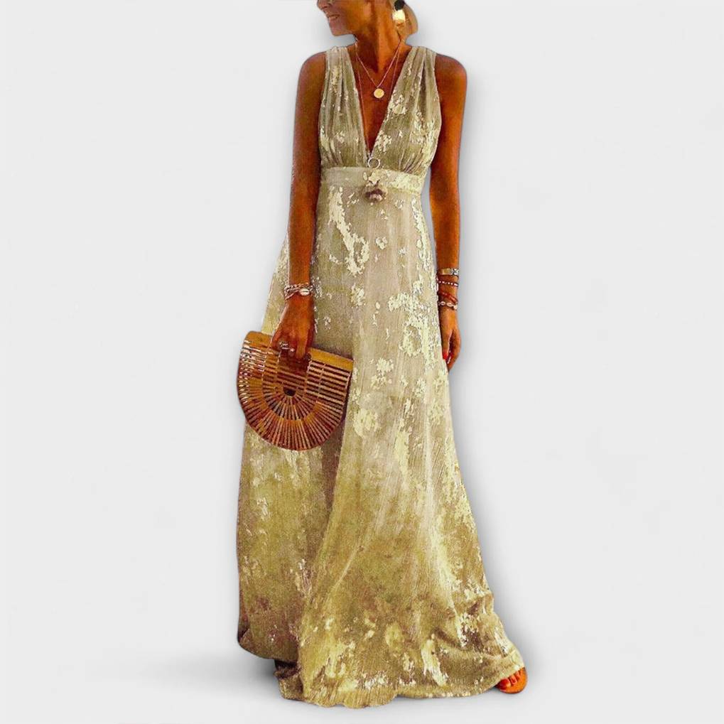 V-udskæring Kjole med Pailletdetaljer