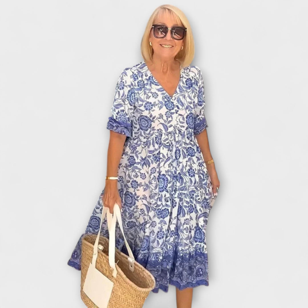 Caitlin - Elegant blomsterkjole med let og luftigt design