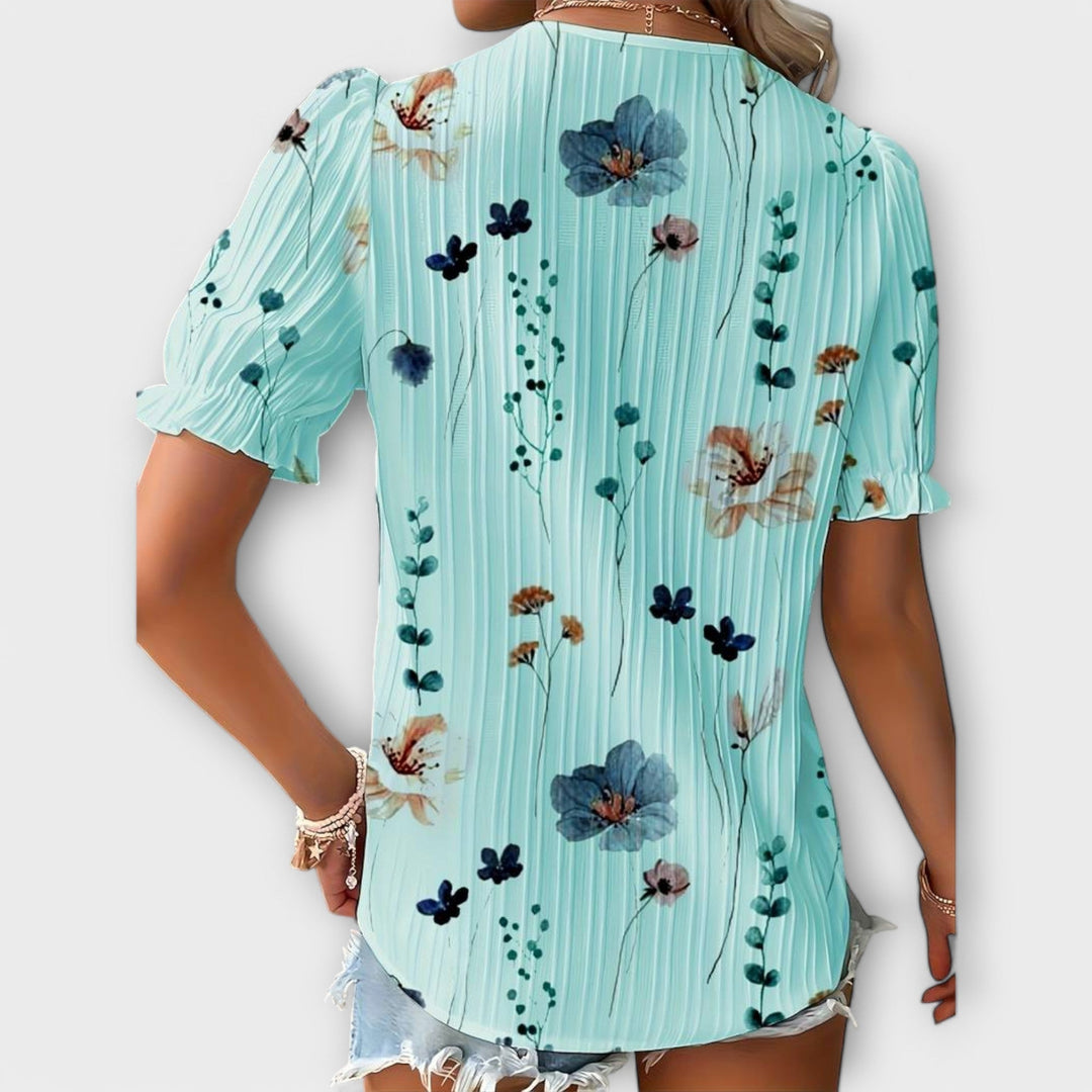 Emily - Moderne Bluse med Spidse Detaljer